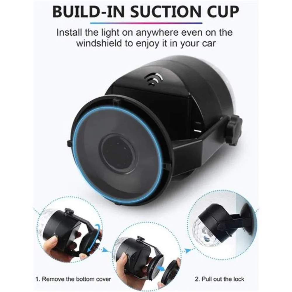 [2-Pack] Portable Sound Activated Party Lights, Battery Powered/USB Plug in
